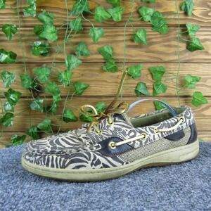 SPERRY Women  Boat Shoe Brown Fabric Sz 7.5 Medium  Used 2025